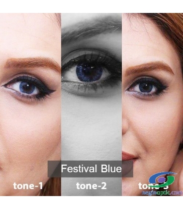 لنز طبی رنگی سالانه 3 Festival Morning Blue Tone