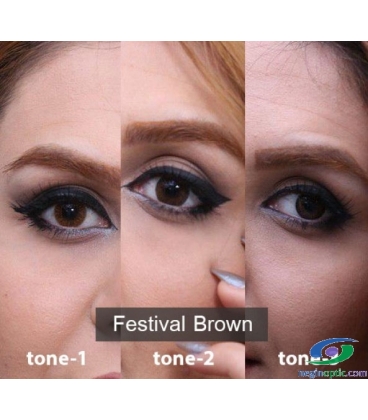 لنز طبی رنگی سالانه Festival Morning Brown Tone2