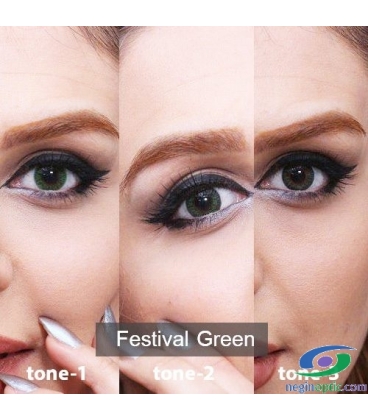 لنز طبی رنگی سالانه Festival Morning Green Tone 3