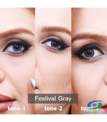لنز طبی رنگی سالانه Festival Morning Gray 1 Tone